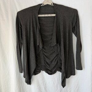 Cupio Charcoal Dark Gray Grey Womens Cardigan Open Front S Small